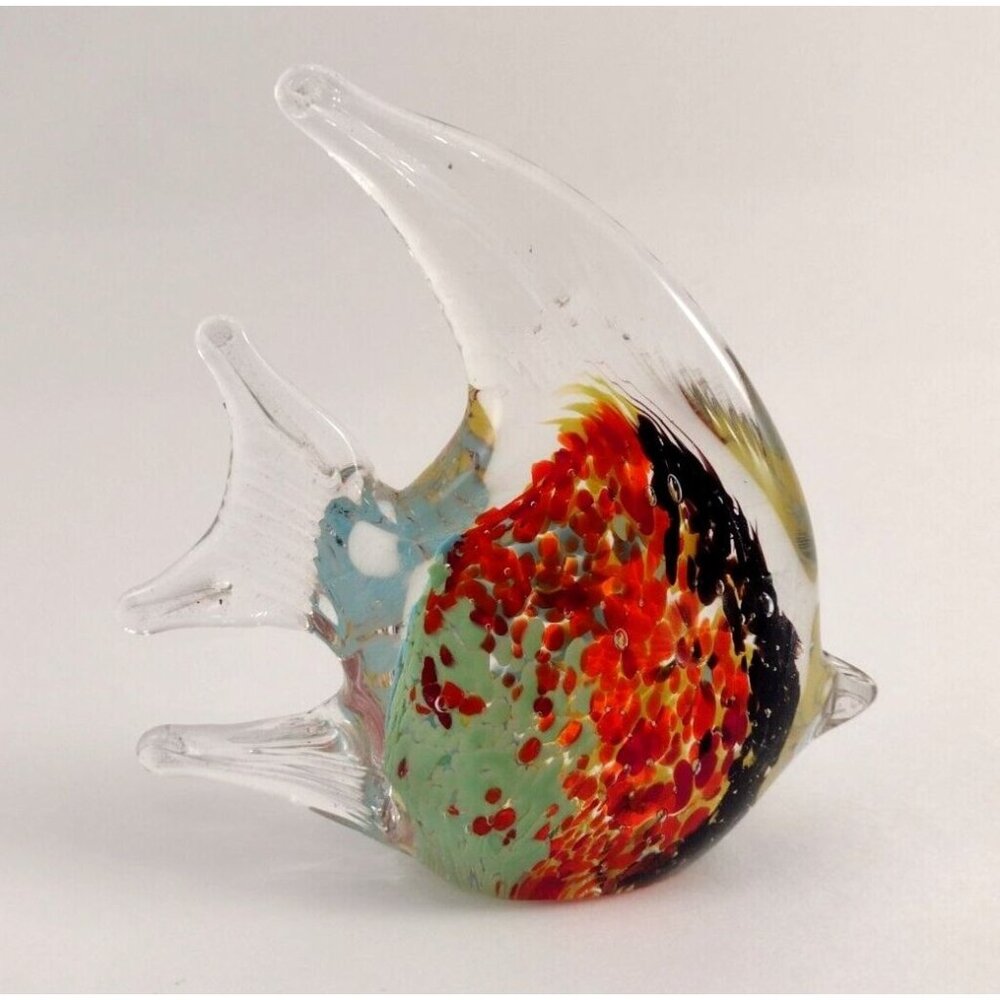 Colorful Art Glass Fish Figurine Paperweight Sap Trading Inc Ocean Underwater